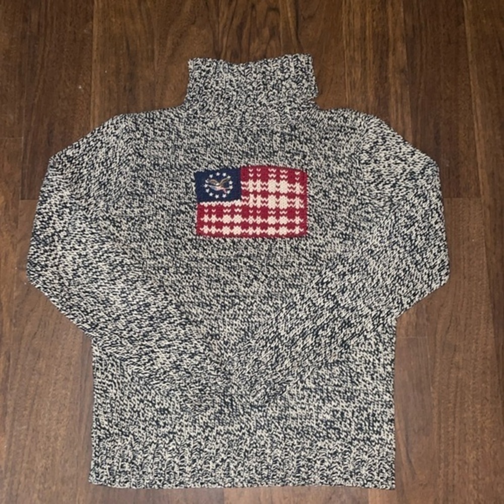 American Flag polo like sweater - woman’s medium - rare top